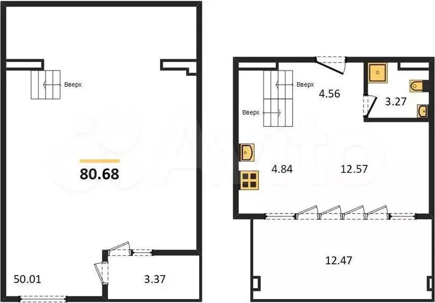 Квартира-студия, 91,5 м, 8/10 эт. - Фото 1