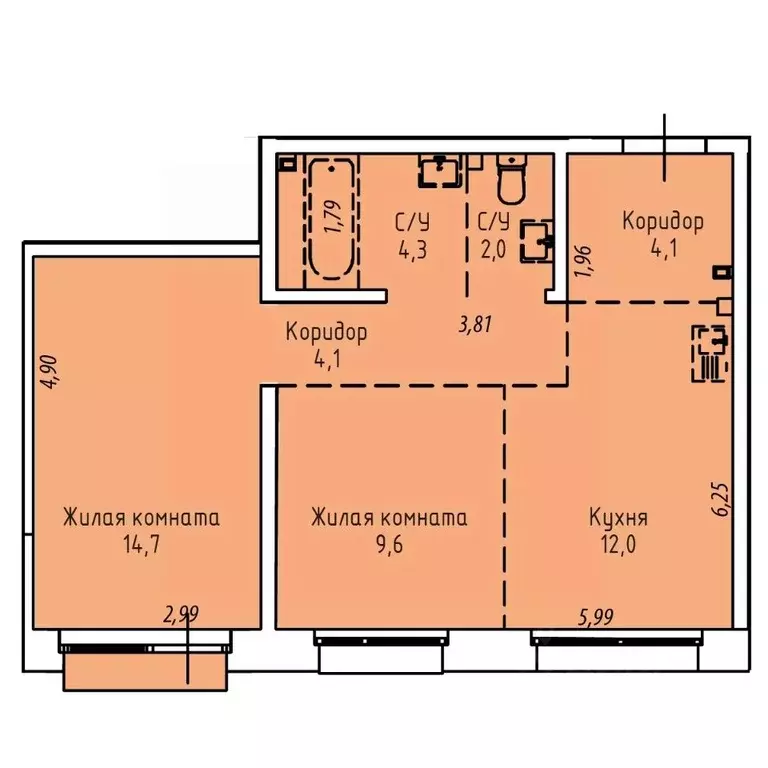 2-к кв. Иркутская область, Иркутск Култукская ул., 16 (51.7 м) - Фото 0