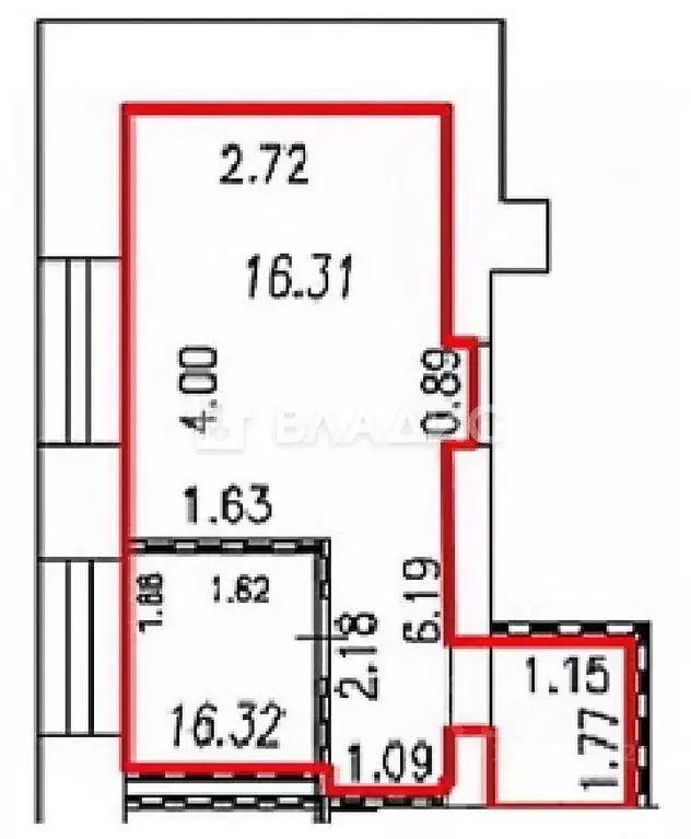 Студия Москва Борисовская ул., 9 (18.0 м) - Фото 1