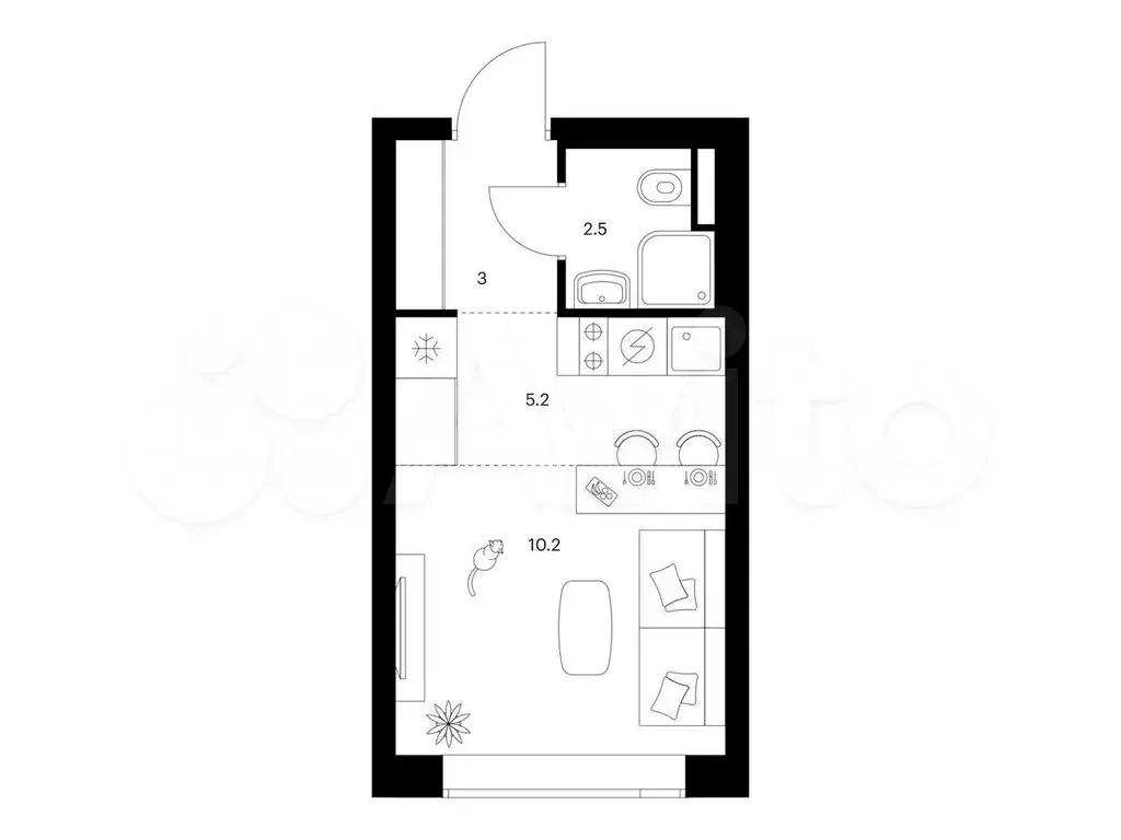 Квартира-студия, 20,9 м, 18/31 эт. - Фото 0