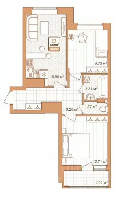 2-к кв. Тульская область, Тула проезд 2-й Клинской, 8 (53.0 м) - Фото 0