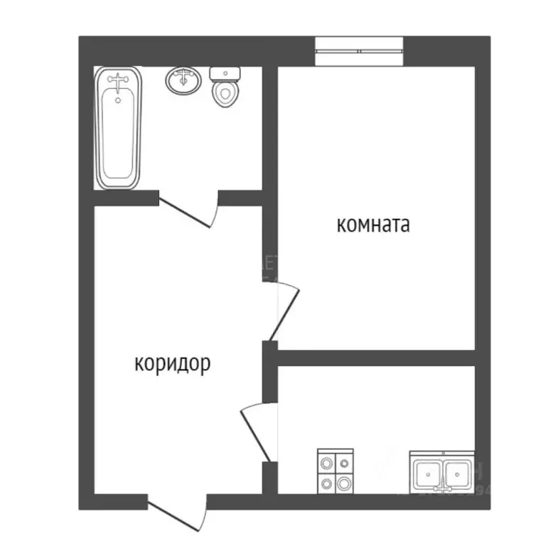 1-к кв. Тюменская область, Тюмень ул. Челюскинцев, 36 (33.0 м) - Фото 1