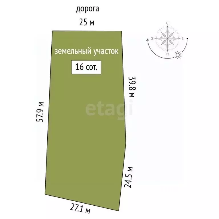 Участок в Кемеровская область, Кемерово ул. Уньга (16.0 сот.) - Фото 2