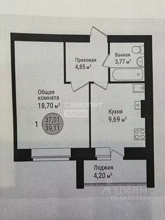 1-к кв. Марий Эл, Йошкар-Ола ул. Меримского, 2 (41.2 м) - Фото 2