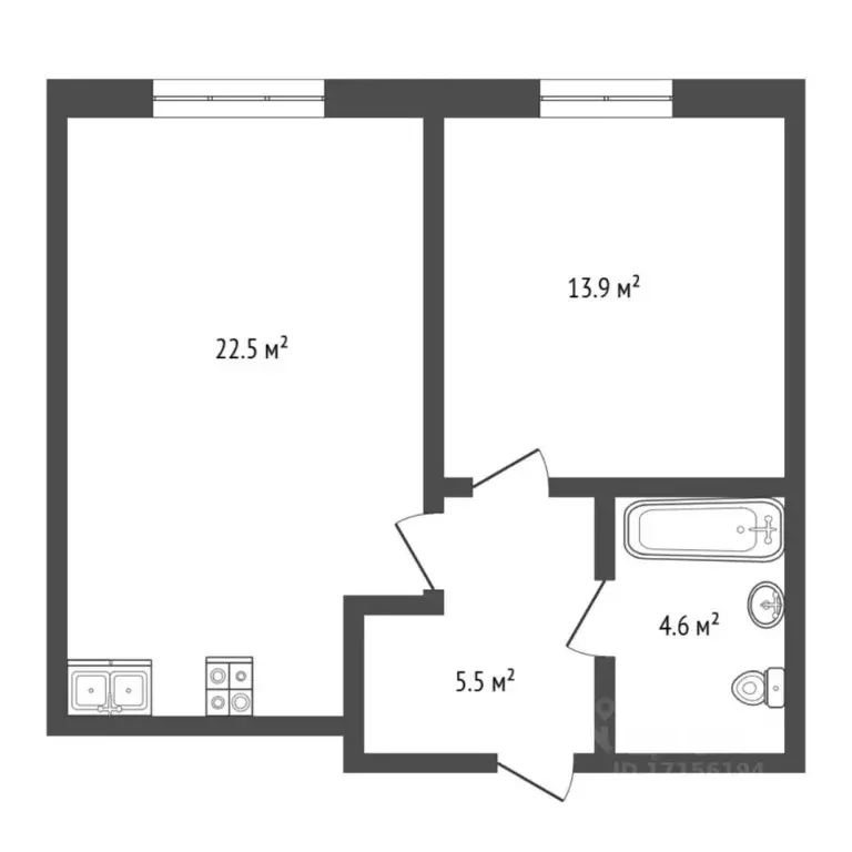 1-к кв. Тюменская область, Тюмень проезд Тихий, 6 (43.0 м) - Фото 2