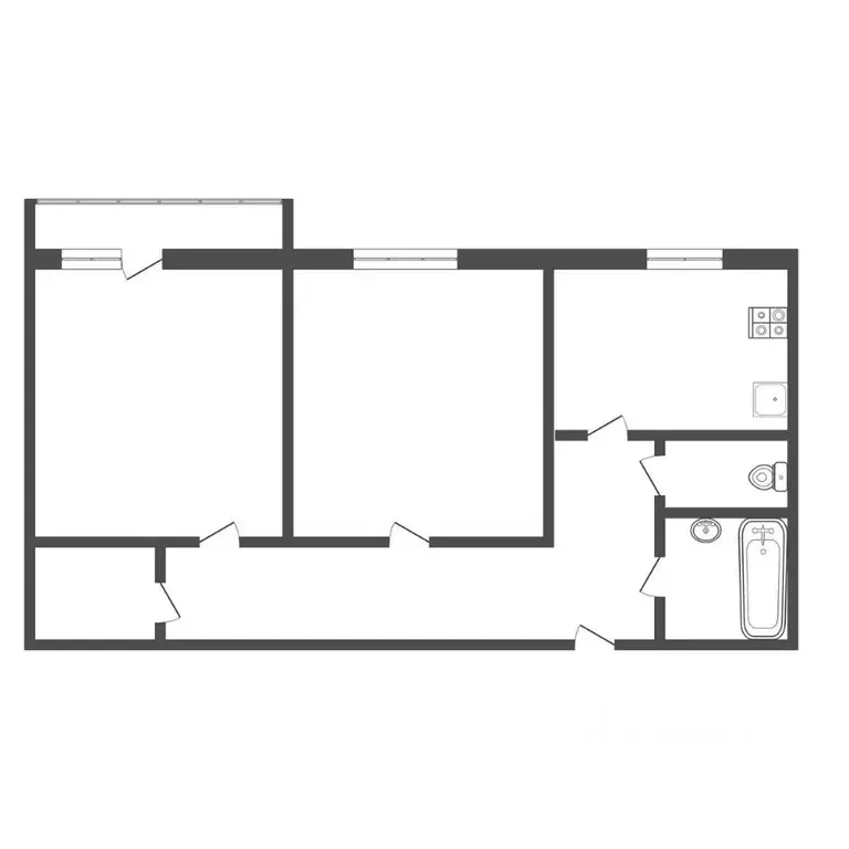 2-к кв. Тульская область, Тула ул. Кирова, 10 (51.0 м) - Фото 2