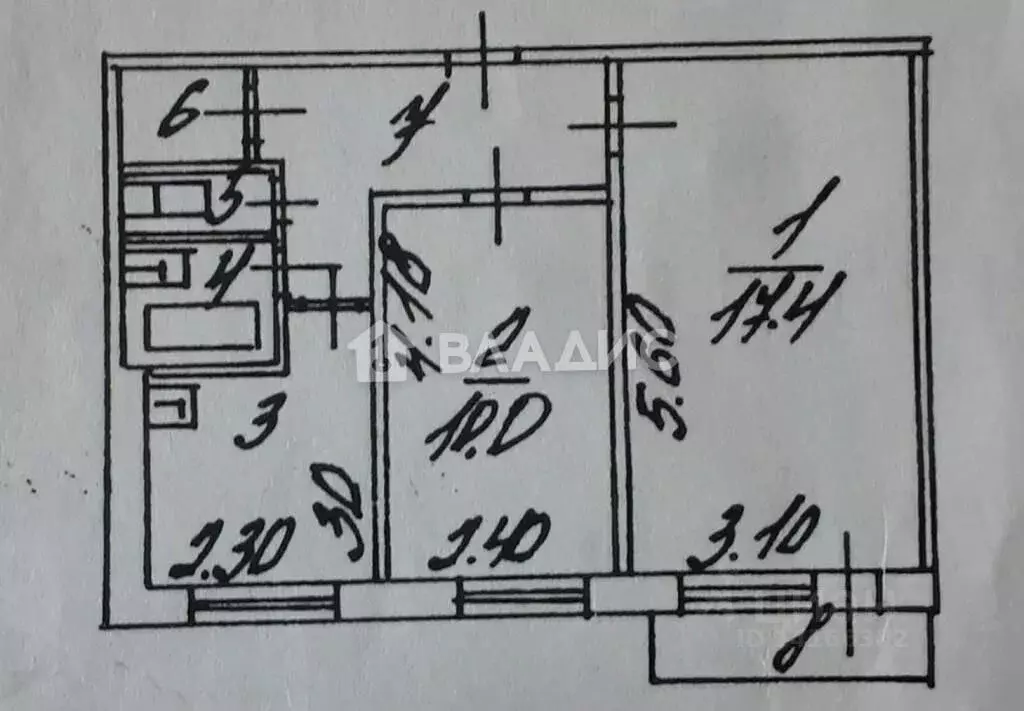 2-к кв. Белгородская область, Белгород Привольная ул., 17 (43.2 м) - Фото 2