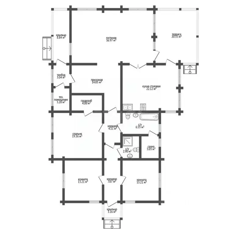 Дом в Камчатский край, Елизово пер. 6-й Лыжный, 15 (169 м) - Фото 2
