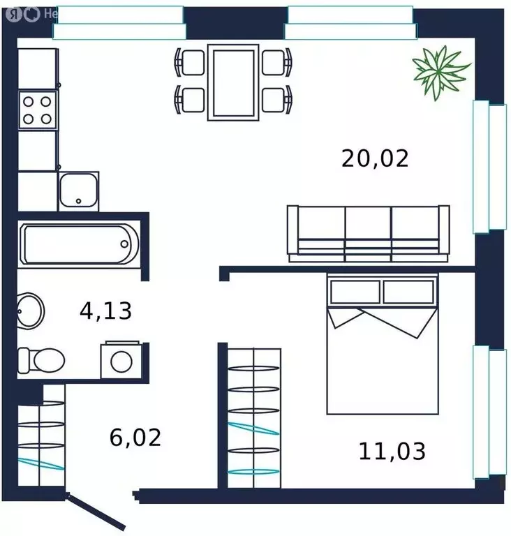 1-комнатная квартира: микрорайон Мелиораторов, улица Мелиораторов, 6А ... - Фото 1