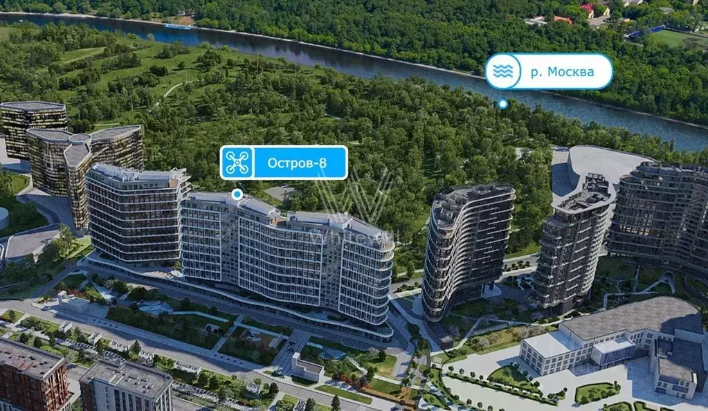 2-к кв. Москва 8-й кв-л, Остров жилой комплекс, к1 (44.0 м) - Фото 2