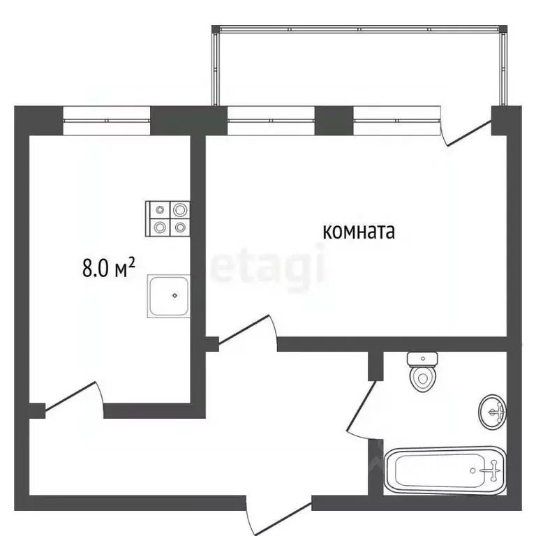 1-к кв. Ставропольский край, Пятигорск Московская ул. (41.1 м) - Фото 2