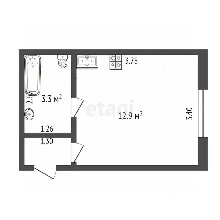 Комната Тюменская область, Тюмень ул. 50 лет Октября, 63а (12.9 м) - Фото 2