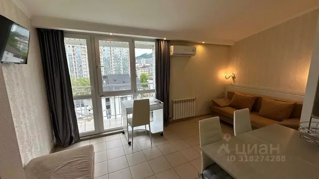 Студия Краснодарский край, Сочи Мамайка мкр, ул. Волжская, 77 (30.0 м) - Фото 0