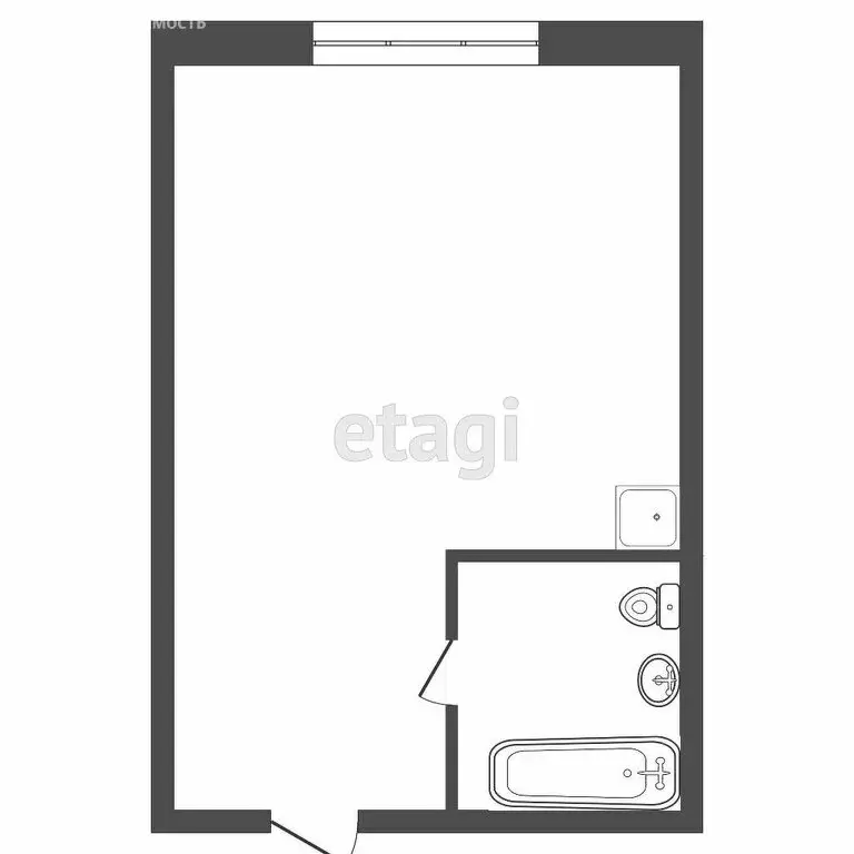 1к в -комнатной квартире (13.1 м) - Фото 1