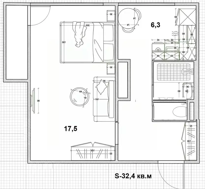 1-к кв. Санкт-Петербург Светлановский просп., 56 (32.4 м) - Фото 2