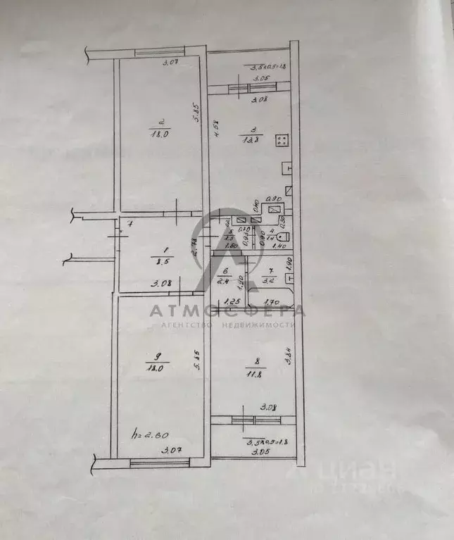 3-к кв. Краснодарский край, Апшеронск Комсомольская ул. (82.3 м) - Фото 2