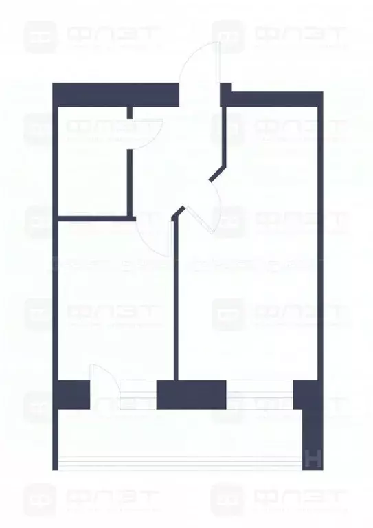 1-к кв. Татарстан, Казань ул. Азата Аббасова, 8 (36.2 м) - Фото 1