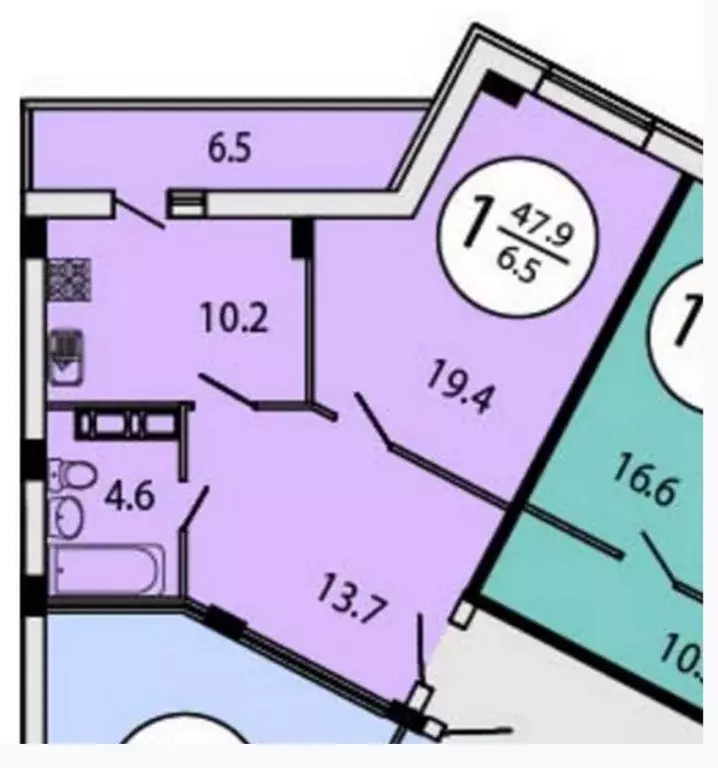Продаётся 1-к квартира, 51.3 м - Фото 1