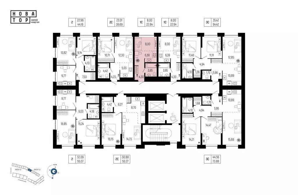 1-комнатная квартира: Уфа, улица Рудольфа Нуреева, 7 (22.64 м) - Фото 2