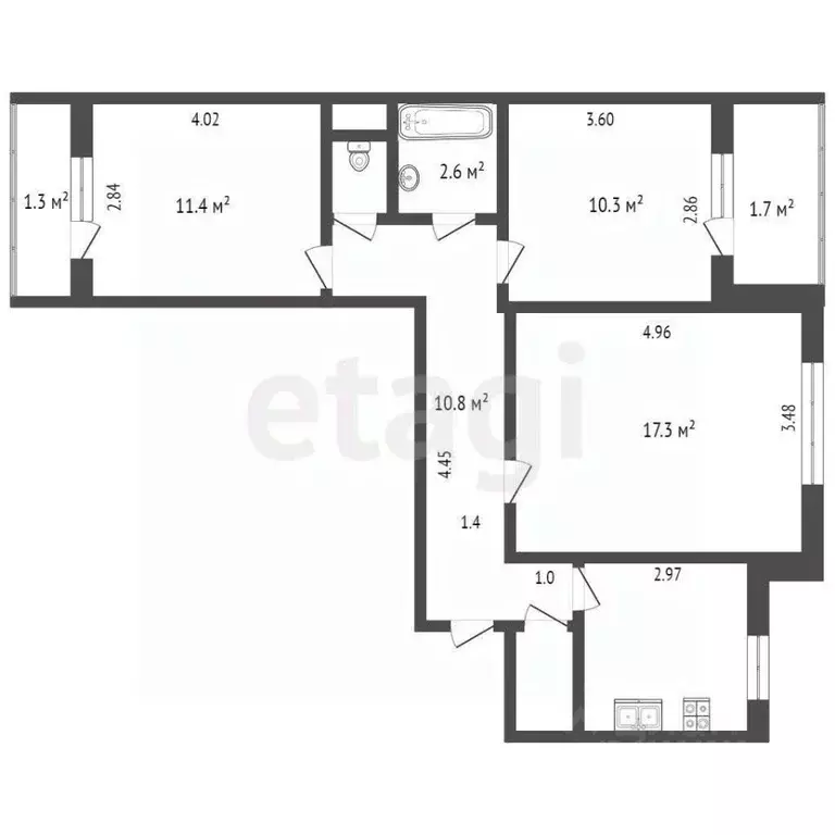 3-к кв. Мордовия, Саранск Волгоградская ул., 108 (62.2 м) - Фото 1