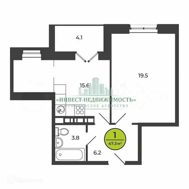 Продаётся 1-к квартира, 47.3 м - Фото 0
