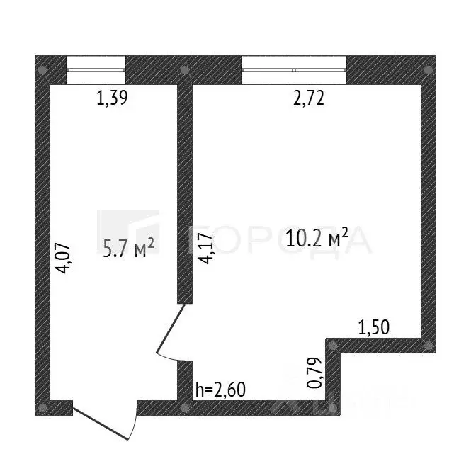 Комната Алтайский край, Барнаул просп. Коммунаров, 122Б (17.0 м) - Фото 2