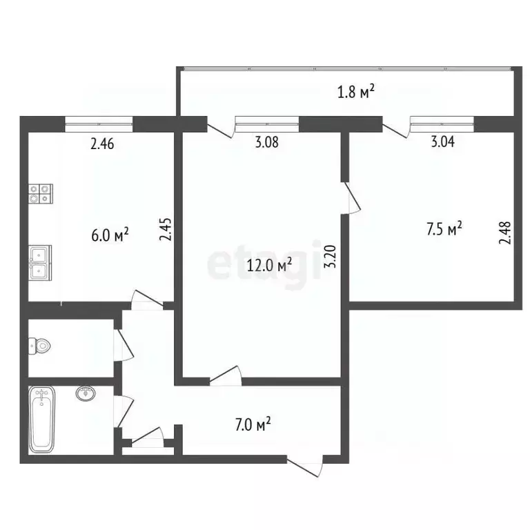 2-к кв. Псковская область, Печоры Юбилейная ул., 9 (36.7 м) - Фото 0