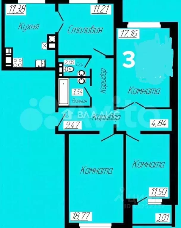 3-к кв. Смоленская область, Смоленск ул. Седова, 18 (89.5 м) - Фото 1