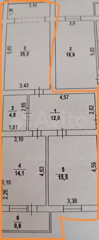 2-к. квартира, 72 м, 5/6 эт. - Фото 0