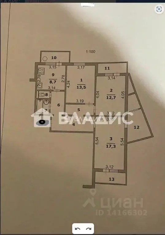 3-к кв. Белгородская область, Белгород бул. Юности, 27 (71.1 м) - Фото 2
