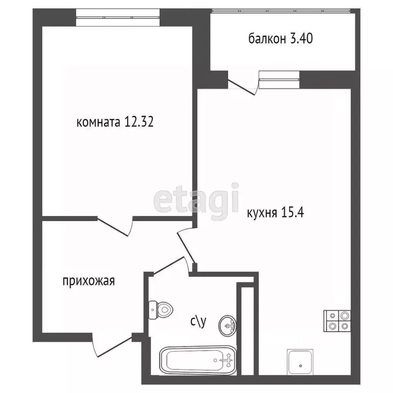 1-к кв. Ленинградская область, Мурино Всеволожский район, бул. ... - Фото 2