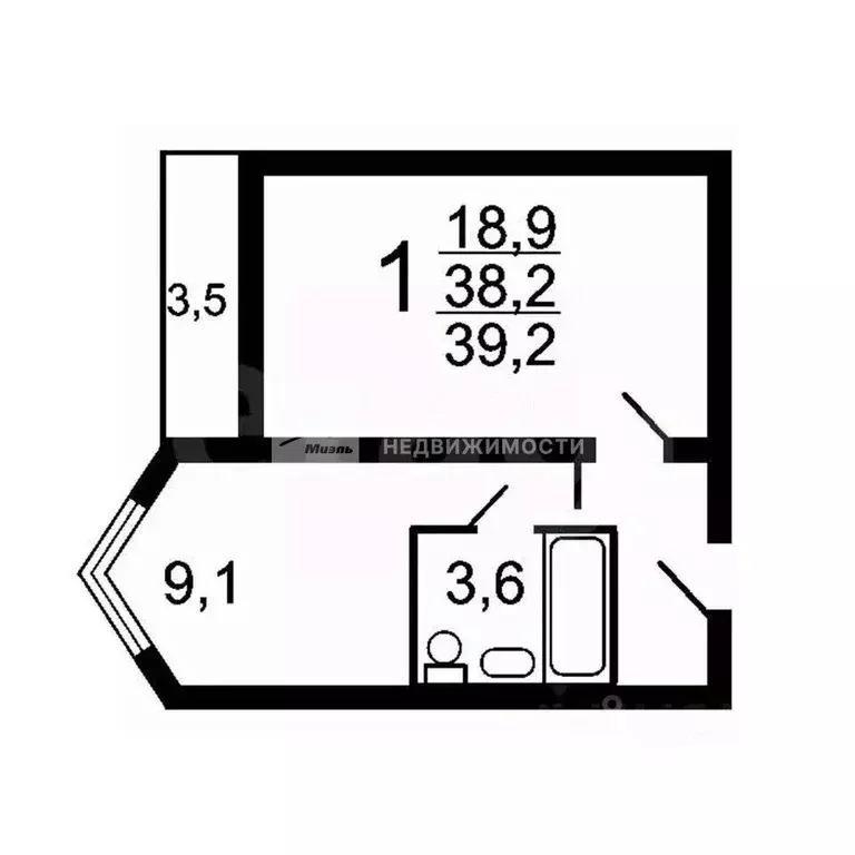 1-к кв. Москва, Москва, Московский г. ул. Атласова, 5 (39.4 м) - Фото 2
