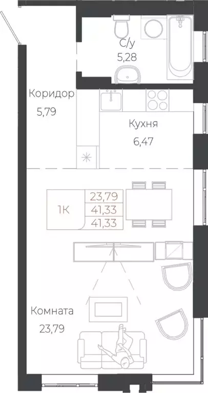 1-к кв. Алтай, Майминский район, с. Майма ул. Энергетиков (41.33 м) - Фото 1