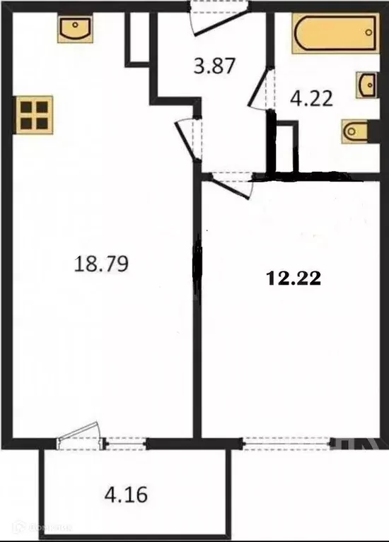 Продаётся 1-к квартира, 40 м - Фото 1