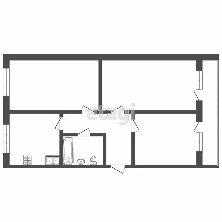 3-комнатная квартира: Саранск, улица Розы Люксембург, 22 (60.8 м) - Фото 1