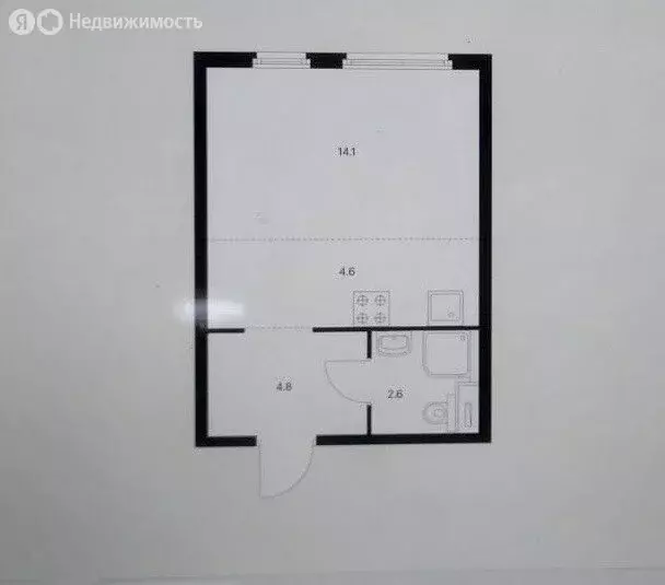 Квартира-студия: Москва, Очаковское шоссе, 5к4 (26.1 м) - Фото 1