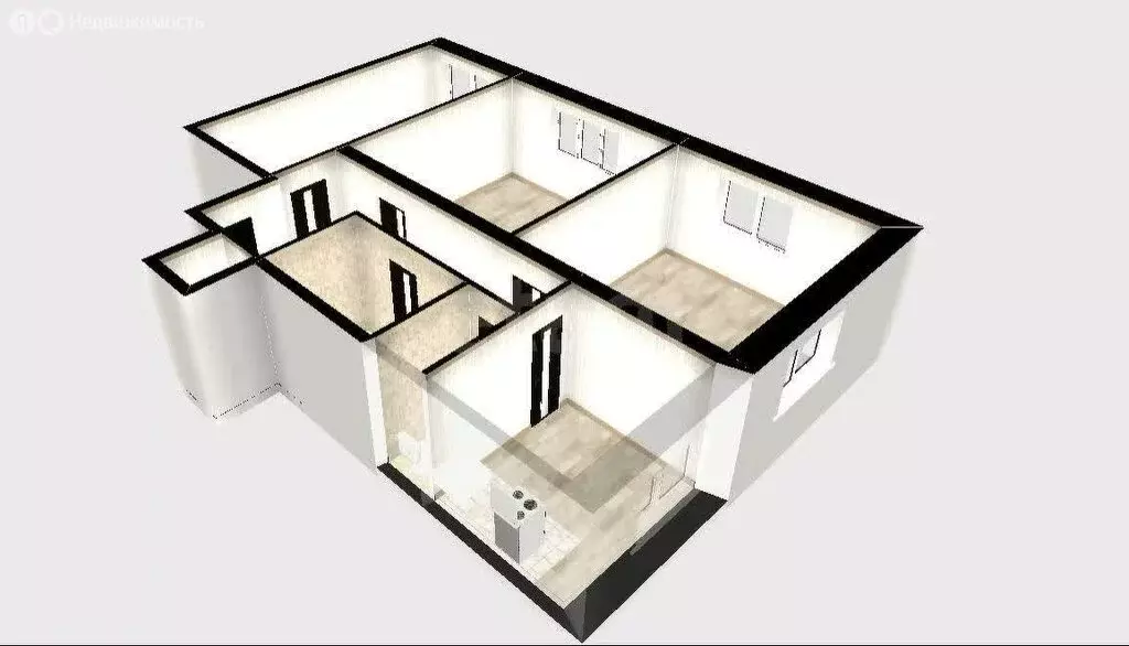 3-комнатная квартира: Алушта, улица Ленина, 58 (60.8 м) - Фото 1