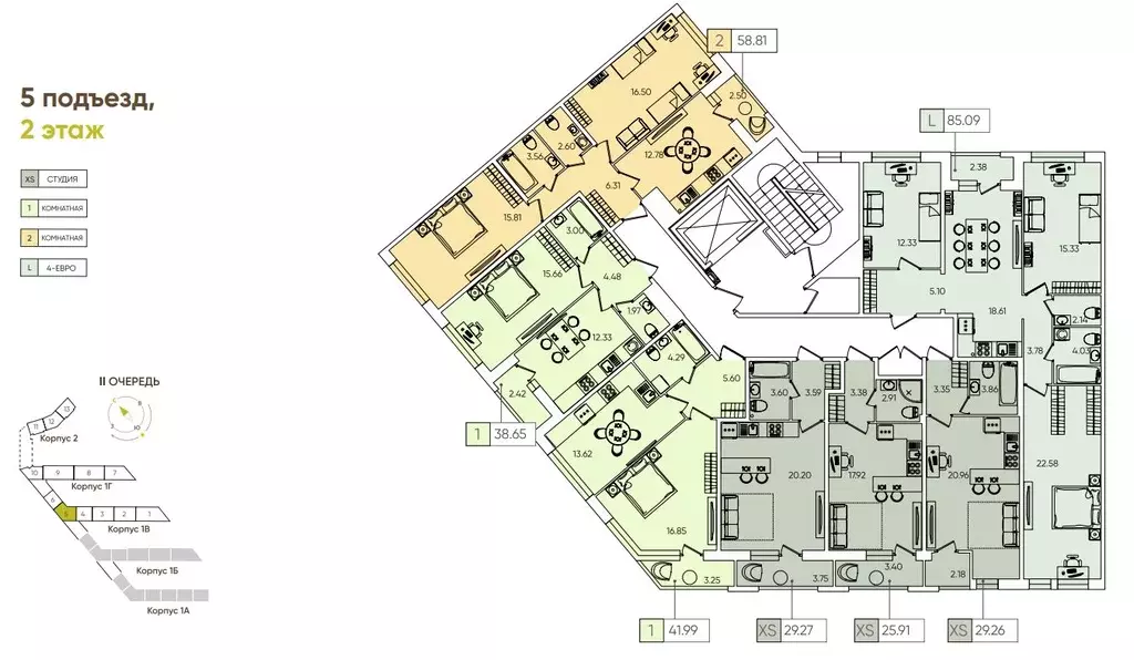 Студия Санкт-Петербург Планерная ул., 87к1 (29.0 м) - Фото 1