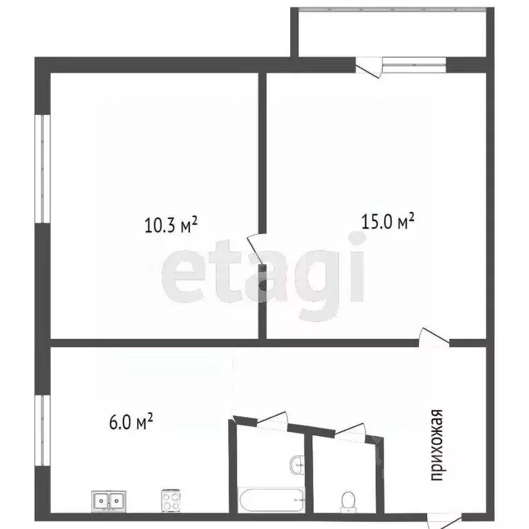 2-к кв. Саратовская область, Балашов ул. 50 лет ВЛКСМ, 21А (38.5 м) - Фото 1