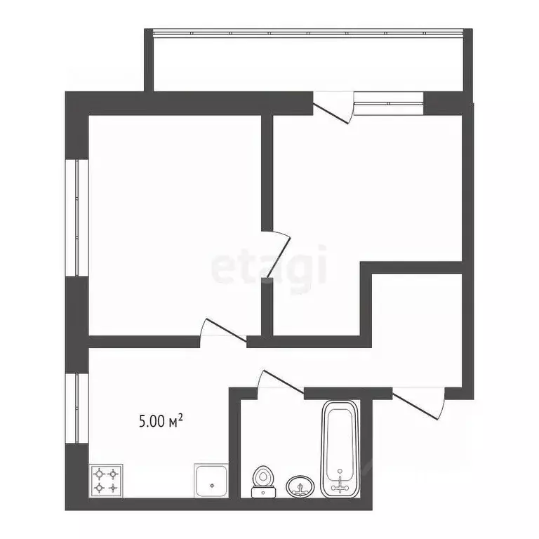 1-к кв. Амурская область, Благовещенск Студенческая ул., 25/1 (31.5 м) - Фото 1