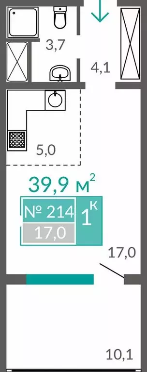 1-к кв. Крым, Евпатория ул. Симферопольская, 2Ц (39.9 м) - Фото 1