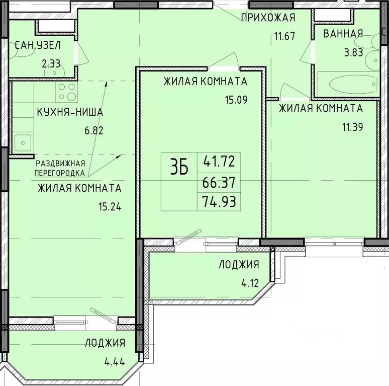 3-к кв. Тульская область, Тула Рязанская ул., 19 (74.93 м) - Фото 0