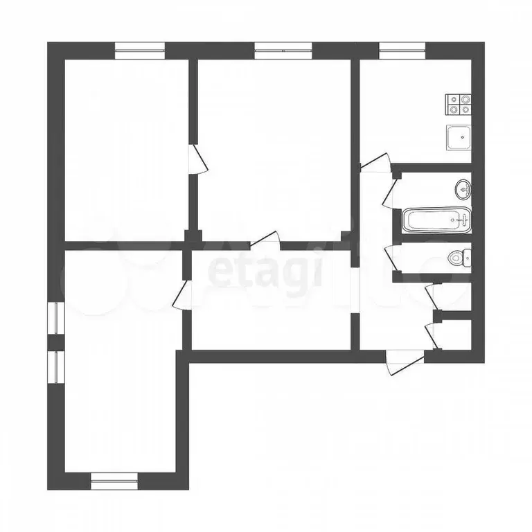 3-к. квартира, 100 м, 5/5 эт. - Фото 0