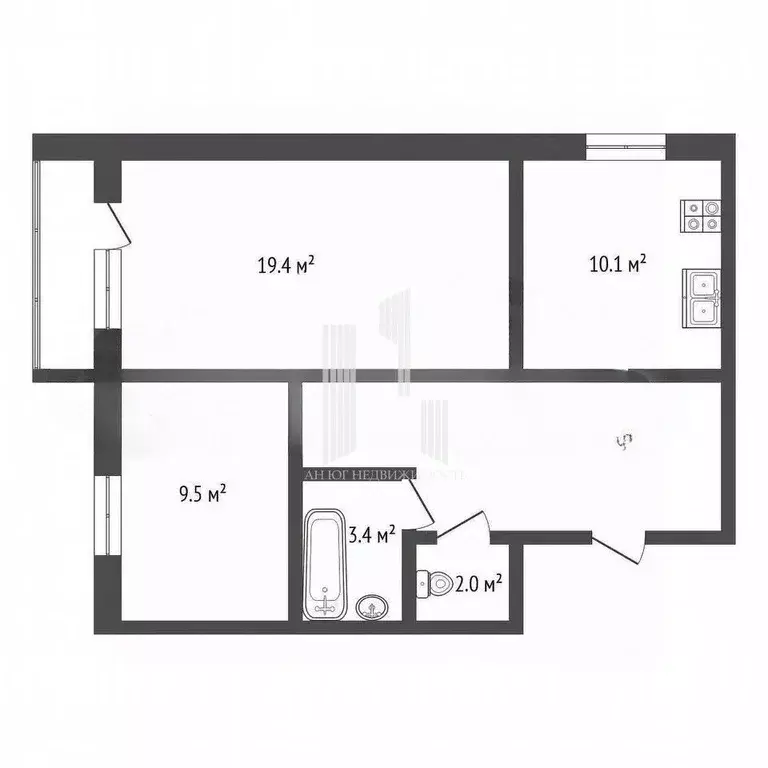 2-к кв. Краснодарский край, Новороссийск Анапское ш., 41е (55.8 м) - Фото 2