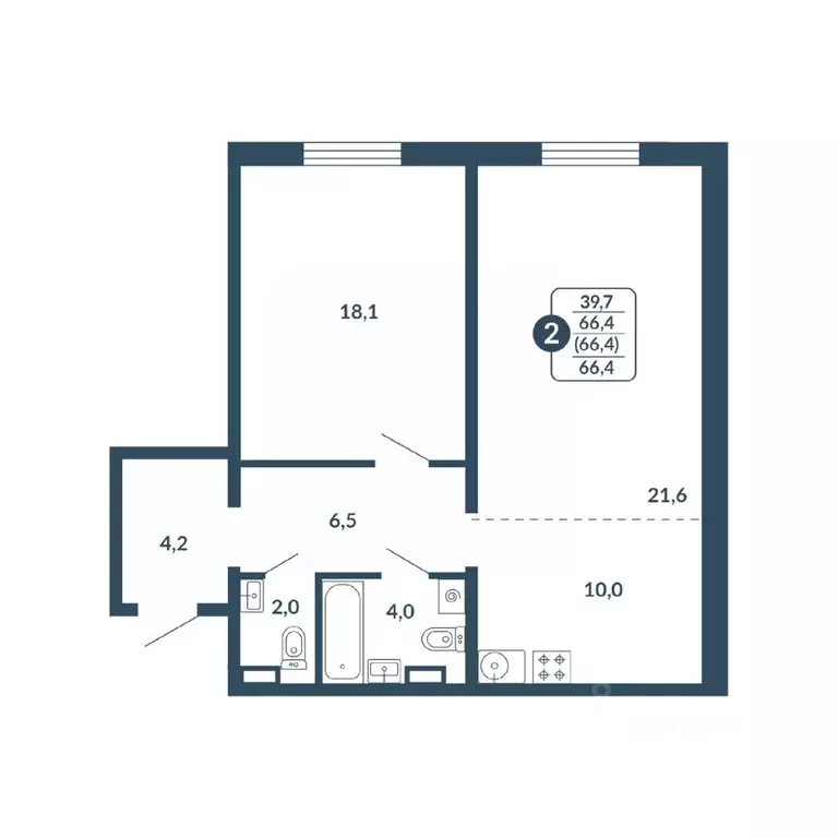 2-к кв. Кировская область, Киров Скандинавия жилой комплекс (66.4 м) - Фото 1