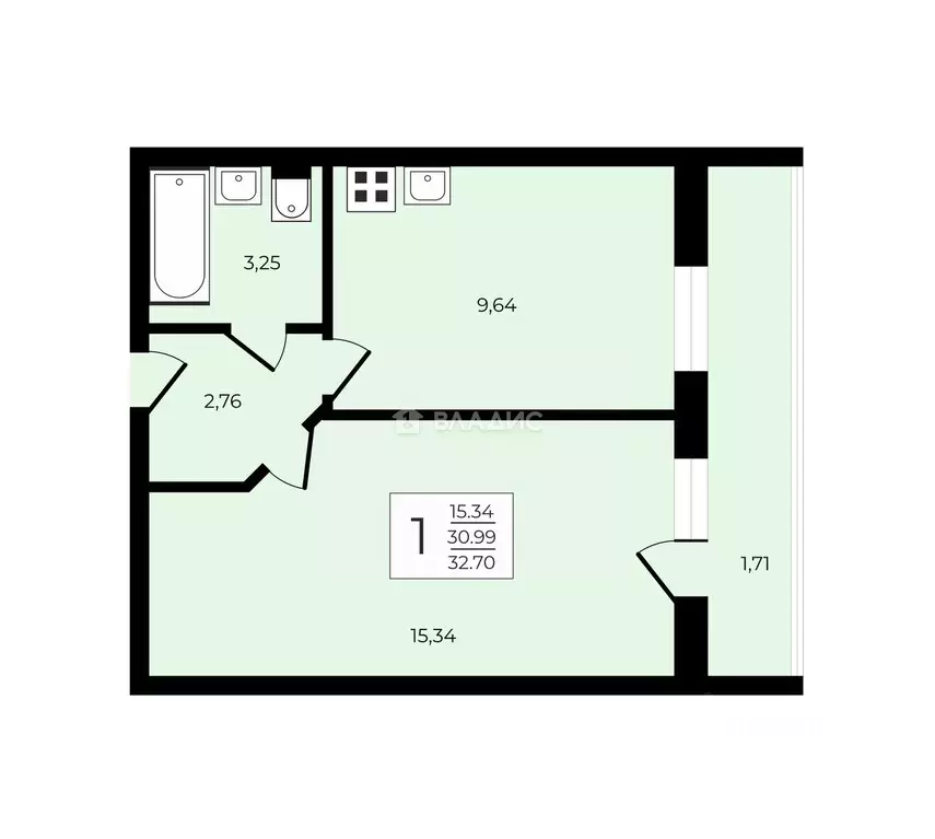 1-к кв. Ленинградская область, Мурино Всеволожский район, бул. ... - Фото 2