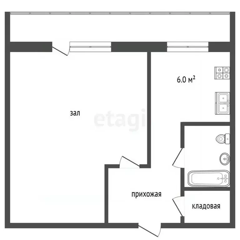 1-к кв. Татарстан, Набережные Челны 26-й комплекс, 23 (28.6 м) - Фото 2