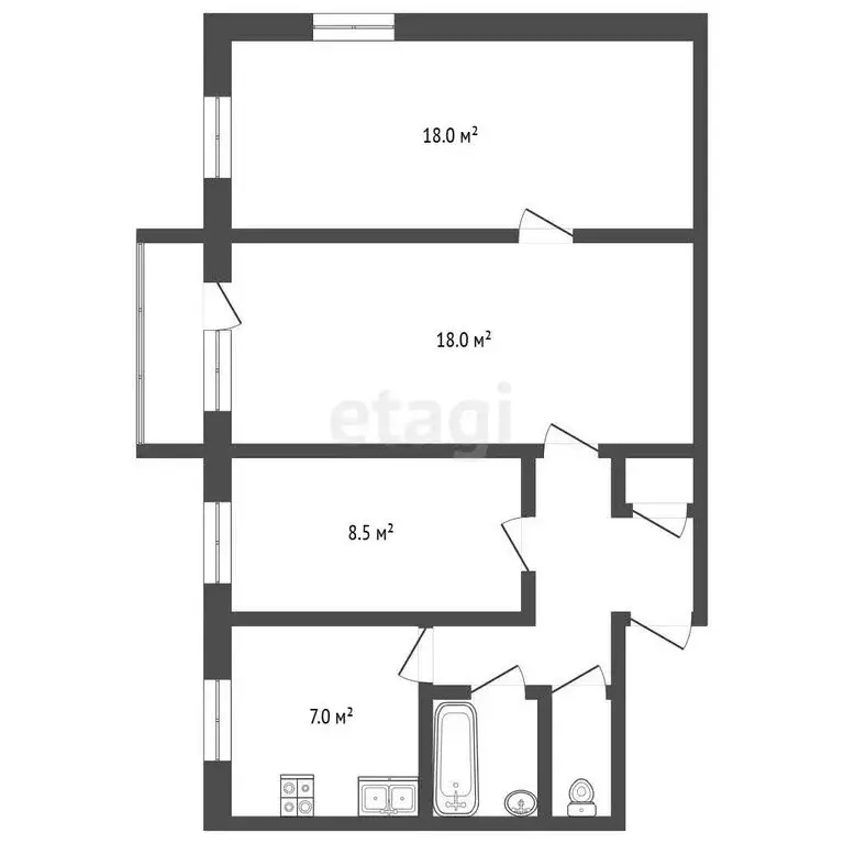 3-комнатная квартира: Омск, посёлок Амурский, 20-я Амурская улица, 2 ... - Фото 1