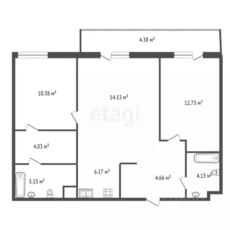 2-к кв. Санкт-Петербург ул. Дыбенко, 8к1 (62.6 м) - Фото 2
