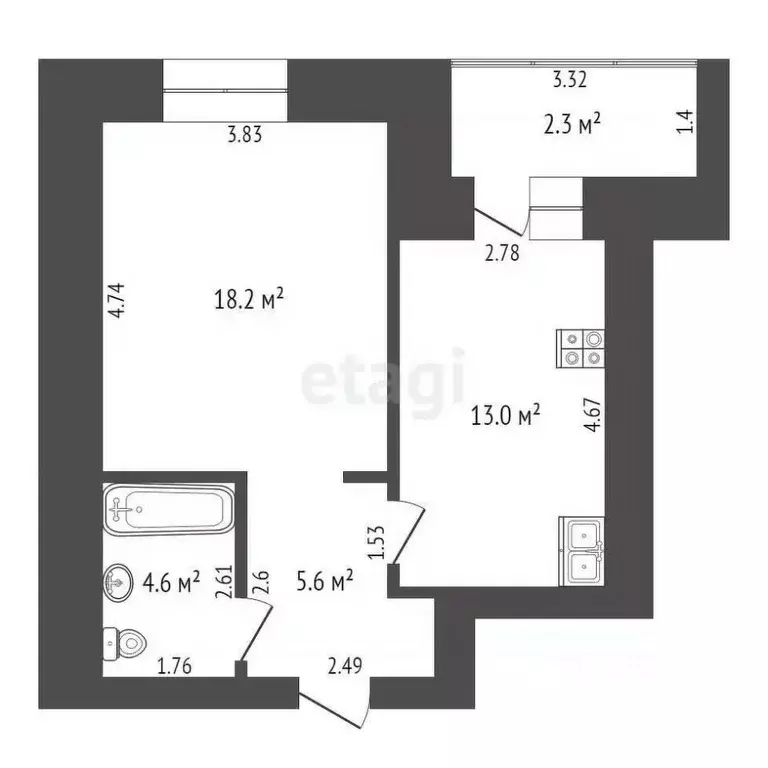 1-к кв. Забайкальский край, Чита ул. Токмакова, 49 (40.2 м) - Фото 1
